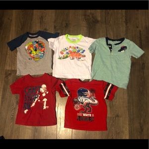 Lot of 5 3t toddler boy tops